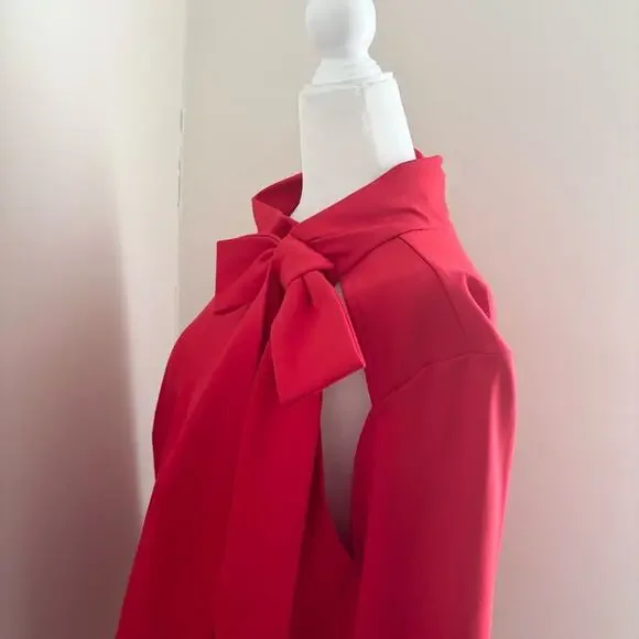 Anthropologie Red Long Sleeve Dress - Picture 5 of 8